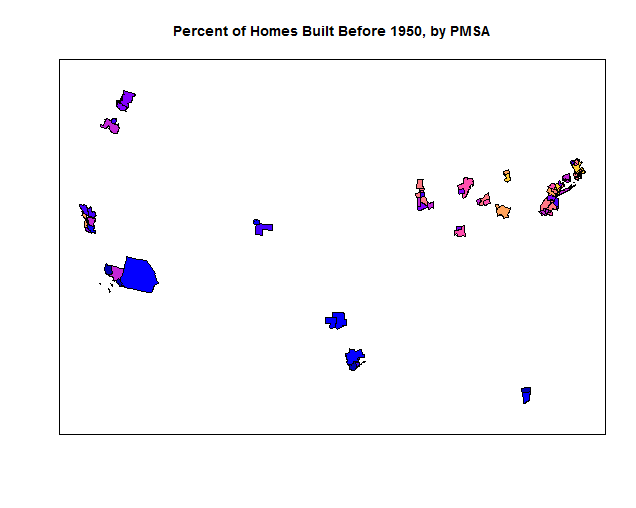 Percent of Homes Built Before 1950, by PMSA